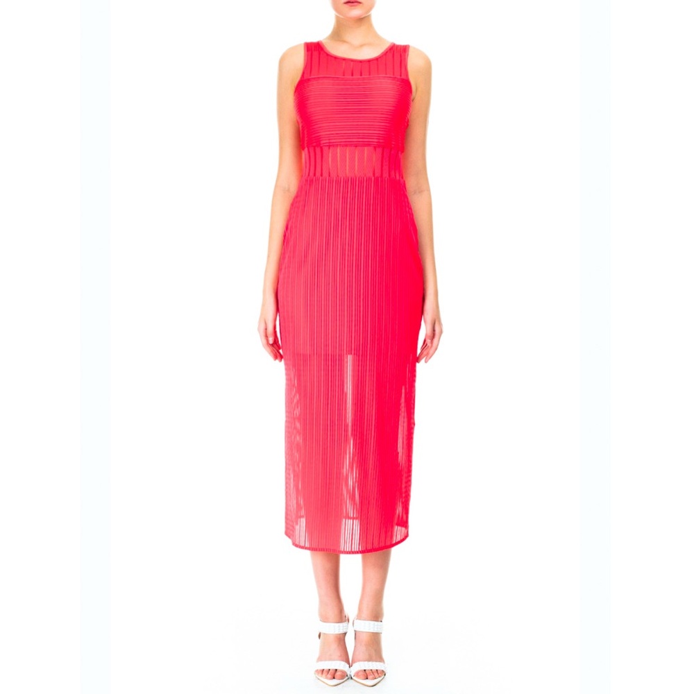 Armani Exchange Vibrant Pink Midi Dress